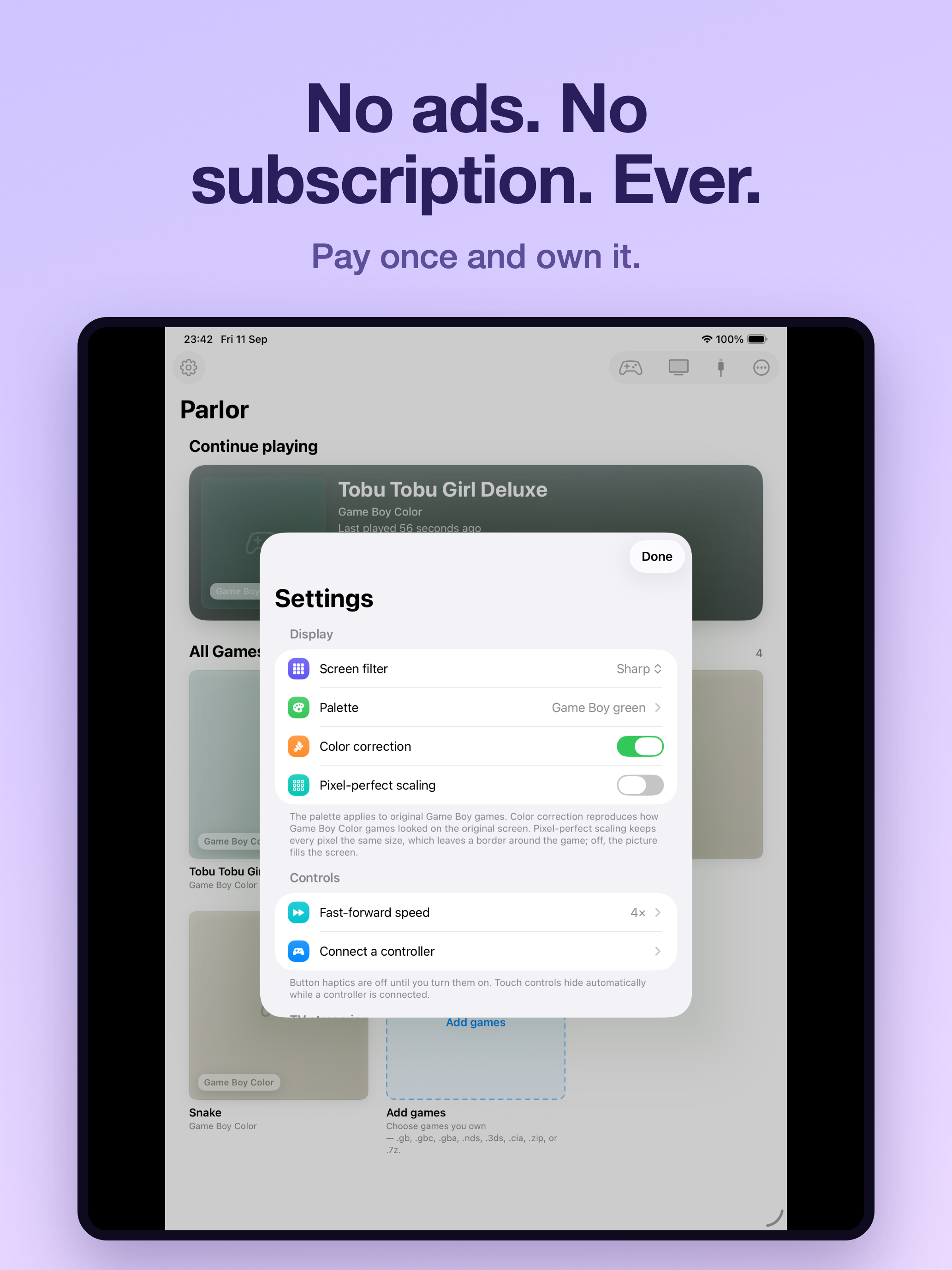 iPad settings
